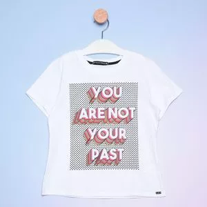 Camiseta You Are Not Your Past<BR>- Branca & Rosa<BR>- Vanilla Cream