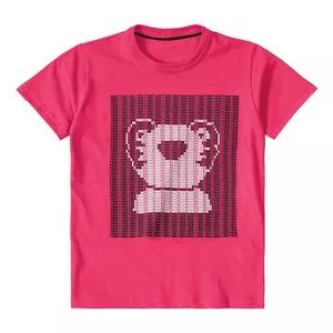Camiseta Com Inscrições<BR>- Pink & Preta