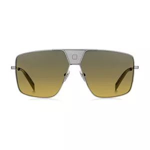 Óculos De Sol Quadrado<BR>- Prateado & Preto<BR>- Givenchy