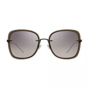 Óculos De Sol Quadrado<BR>- Marrom & Marrom Escuro<BR>- Hugo Boss