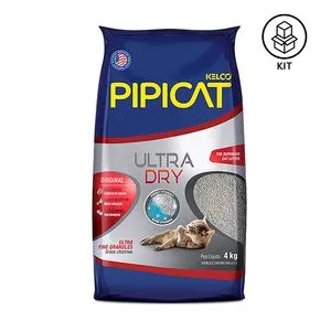Kit De Areia Sanitária Pipicat Ultra Dry<BR>- Granulada<BR>- 6 Unidades<BR>- Kelco