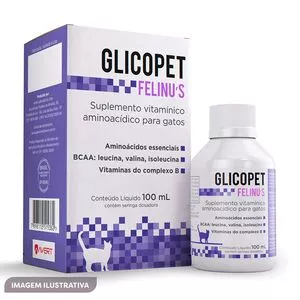 Suplemento Vitamínico Aminoácido Glicopet Felinu's<BR>- Uso Oral<BR>- 100ml<BR>- Avert