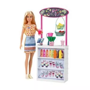 Boneca Barbie® Bar De Vitaminas<BR>- Rosa & Laranja<BR>- 32,4x6,4x0,5cm
