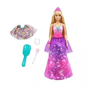 Boneca Barbie® Dreamtopia 2 Em 1 Princesa & Sereia<BR>- Roxa & Rosa<BR>- 32,4x6x0,3cm