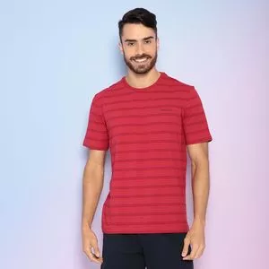 Camiseta Homewear Listrada<BR>- Vermelha