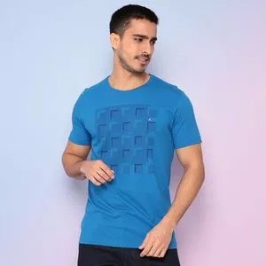 Camiseta Quadriculada<BR>- Azul