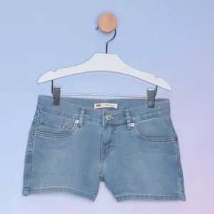 Short Jeans Com Bolsos<BR>- Azul Claro