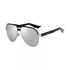 Óculos De Sol Aviador<BR>- Prateado & Preto<BR>- Dior