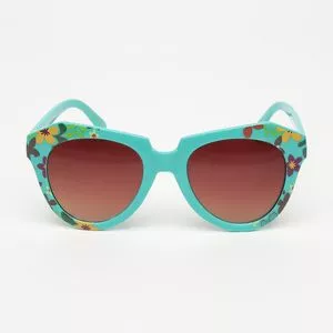 Óculos De Sol Arredondado<BR>- Marrom & Verde Água<BR>- Triton Eyewear