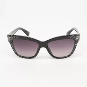Óculos De Sol Quadrado<BR>- Preto & Prateado<BR>- Triton Eyewear