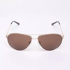 Óculos De Sol Aviador<BR>- Dourado & Marrom<BR>- Triton Eyewear
