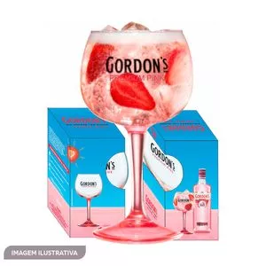 Taça Para Gin Gordon's Pink<BR>- Incolor & Rosa<BR>- 600ml