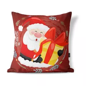 Capa Para Almofada Papai Noel<BR>- Vermelho Escuro & Branca<BR>- 45x45cm<BR>- STM Home