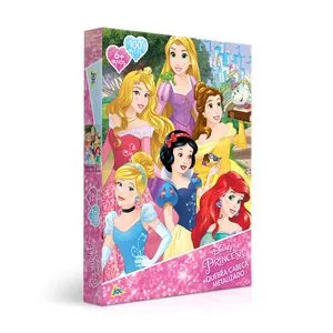 Quebra-Cabeça Princesas®<BR>- Rosa & Azul<BR>- 100Pçs<BR>- Toyster
