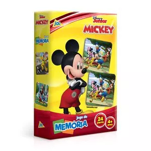Jogo Da Memória Mickey®<BR>- Amarelo & Vermelho<BR>- 24 Pares<BR>- Toyster