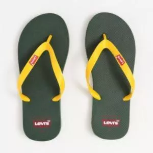 Chinelo Levi's® Batwing Flip Flop<BR> - Verde Escuro & Amarelo<BR> - Levi's