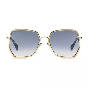 Óculos De Sol Quadrado<BR>- Dourado & Azul<BR>- Jimmy Choo