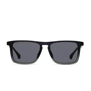 Óculos De Sol Retangular<BR>- Azul Escuro & Cinza<BR>- Hugo Boss