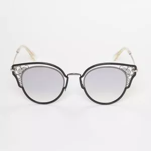 Óculos De Sol Gatinho<BR>- Cinza & Preto<BR>- Jimmy Choo