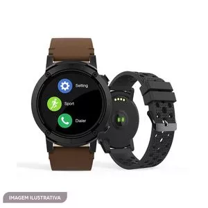 Smart Watch 79004G0SVNV2<BR>- Marrom Escuro & Preto<BR>- Bluetooth 4.0 - BLE+ 3.0