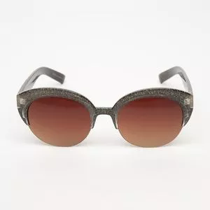 Óculos De Sol Gatinho<BR>-  Marrom & Cinza Escuro<BR>- Triton Eyewear