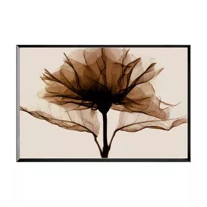 Quadro Floral<BR>- Preto & Marrom Claro<BR>- 60x90x5cm<BR>- Arte Própria