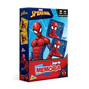 Jogo Da Memória Spiderman®<BR>- Vermelho & Azul Escuro<BR>- 24 Pares<BR>- Toyster