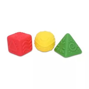 Mordedor Em Formas Geométricas<BR>- Amarelo & Vermelho<BR>- 3Pçs<BR>- Toyster