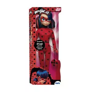 Boneca Ladybug® Miraculous<BR>- Vermelha & Preta<BR>- 55x20x10,5cm