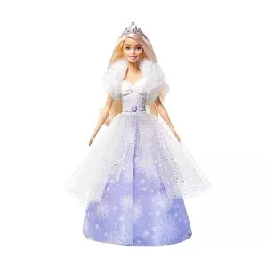 Boneca Barbie® Vestido Mágico<BR>- Branca & Lilás<BR>- 32,5x23x7cm