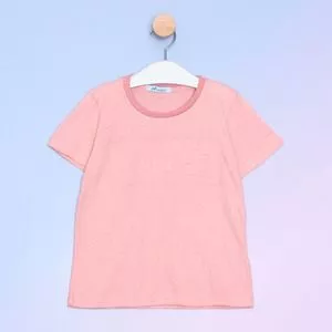 Camiseta Com Relevo<BR>- Coral<BR>- Luluzinha