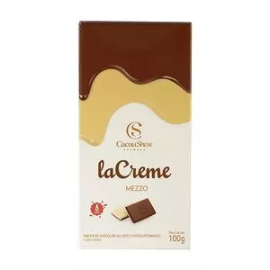 Tablete La Creme Chocolate Ao Leite & Branco Mezzo<br /> - 100g<br /> - Cacau Show