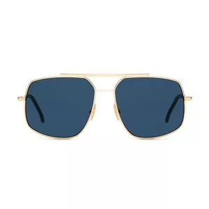 Óculos De Sol Quadrado<BR>- Azul & Dourado<BR>- Fendi