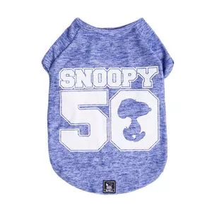 Camiseta De Inverno Snoopy® 50 Shadow<BR>- Azul Claro & Branca<BR>- Ø63xØ81cm<BR>- Zooz Pets