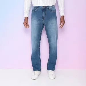 Calça Jeans Reta<BR>- Azul<BR>- Calvin Klein