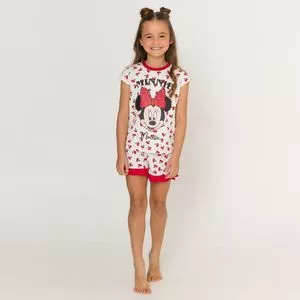 Pijama Infantil Disney®<BR>- Off White & Vermelho<BR>- Pijamas Fun