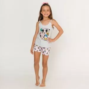 Pijama Infantil Disney®<BR>- Cinza Claro & Rosa Claro<BR>- Pijamas Fun