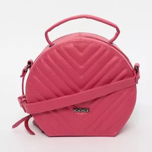Bolsa Em Matelassê Com Tag<BR>- Pink<BR>- 18,5x21x9cm