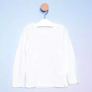 Blusa Com Bordado<BR>- Off White<BR>- Mini Lady
