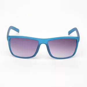 Óculos De Sol Retangular<BR>- Cinza Escuro & Azul<BR>- Les Bains Paris