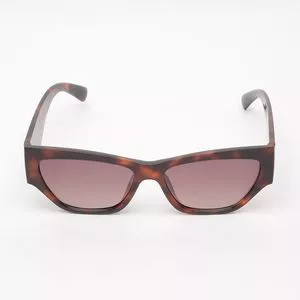 Óculos De Sol Retangular<BR>- Marrom & Marrom Claro<BR>- Les Bains Paris