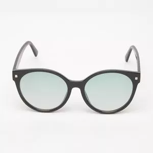 Óculos De Sol Redondo<BR>- Verde & Preto<BR>- Les Bains Paris