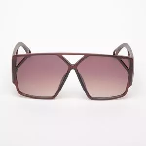 Óculos De Sol Quadrado<BR>- Marrom & Roxo<BR>- Les Bains Paris