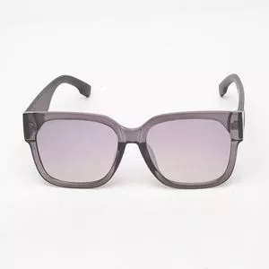 Óculos De Sol Retangular<BR>- Cinza Escuro<BR>- Les Bains Paris