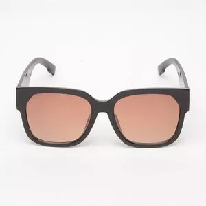 Óculos De Sol Retangular<BR>- Marrom & Preto<BR>- Les Bains Paris