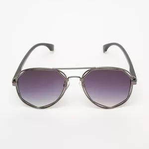 Óculos De Sol Aviador<BR>- Roxo Escuro & Cinza Escuro<BR>- Les Bains Paris
