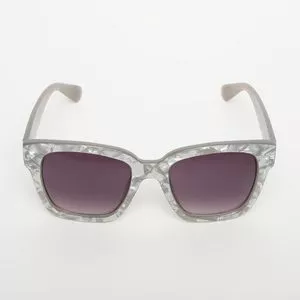 Óculos De Sol Quadrado<BR>- Vinho & Cinza<BR>- Les Bains Paris