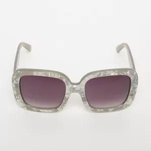 Óculos De Sol Quadrado<BR>- Vinho & Cinza<BR>- Les Bains Paris