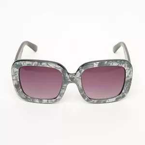 Óculos De Sol Quadrado<BR>- Vinho & Preto<BR>- Les Bains Paris