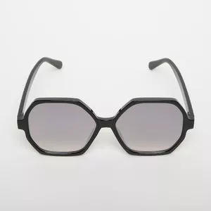 Óculos De Sol Arredondado<BR>- Cinza Escuro & Preto<BR>- Les Bains Paris